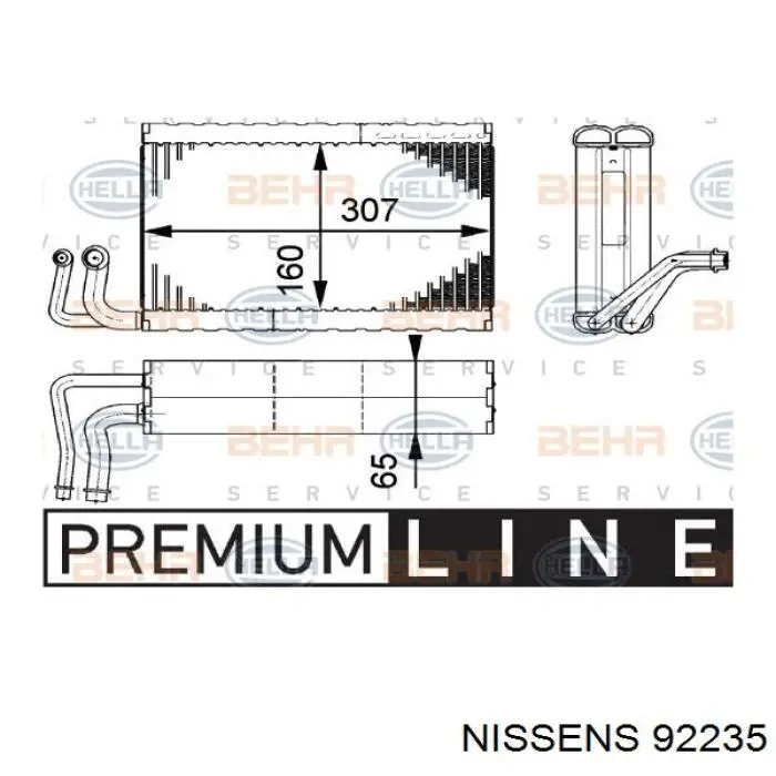 92235 Nissens evaporador, aire acondicionado