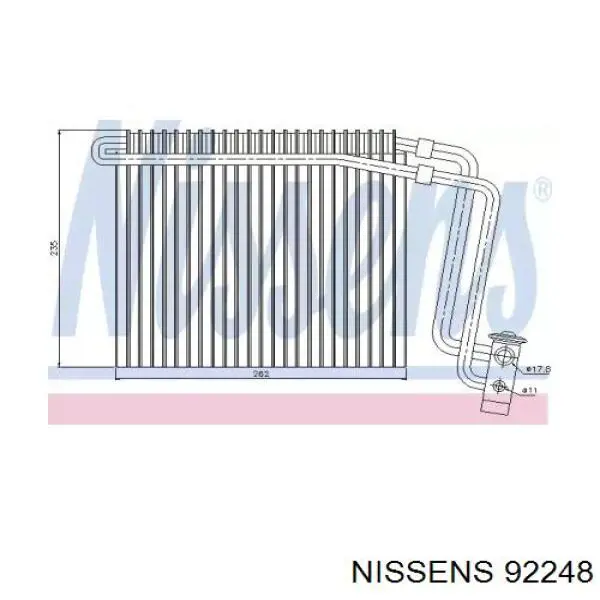 92248 Nissens evaporador, aire acondicionado