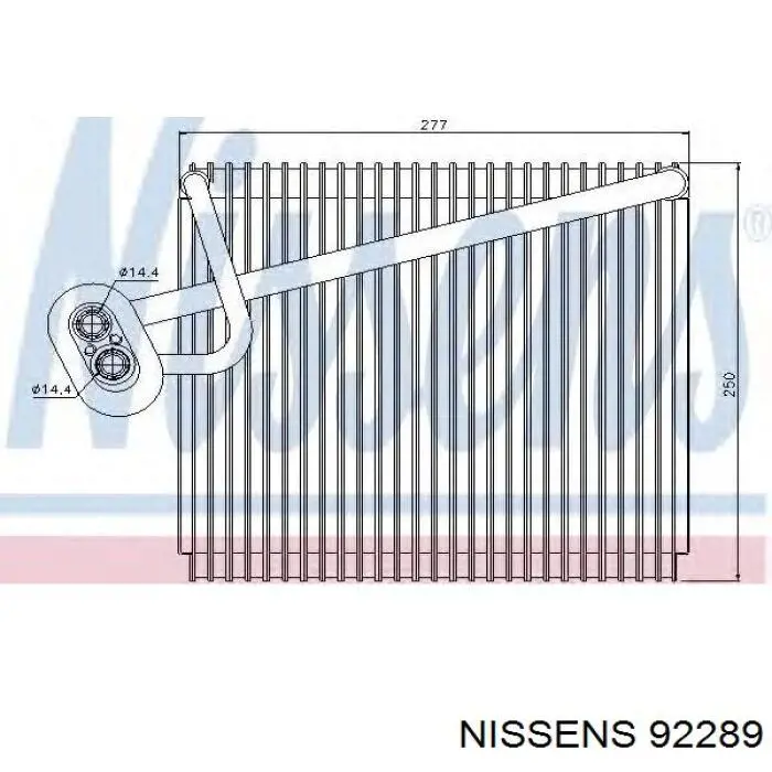 92289 Nissens Evaporador, aire acondicionado