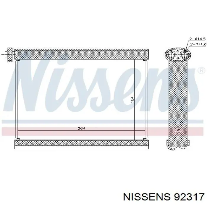 92317 Nissens evaporador, aire acondicionado