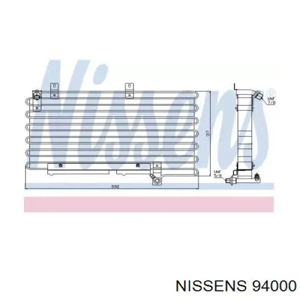 94000 Nissens Radiador de aire acondicionado