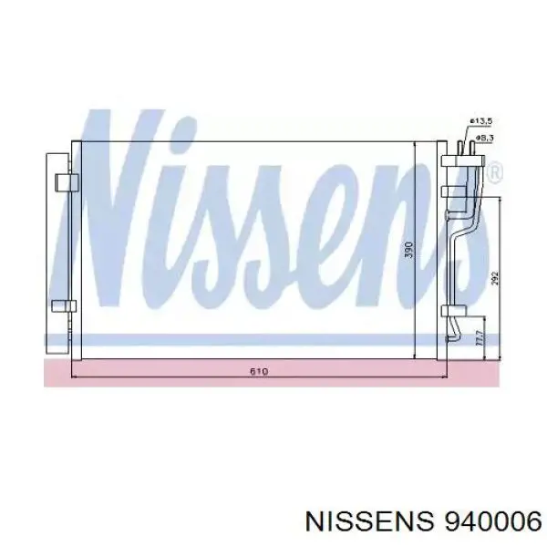 Condensador aire acondicionado 940006 Nissens