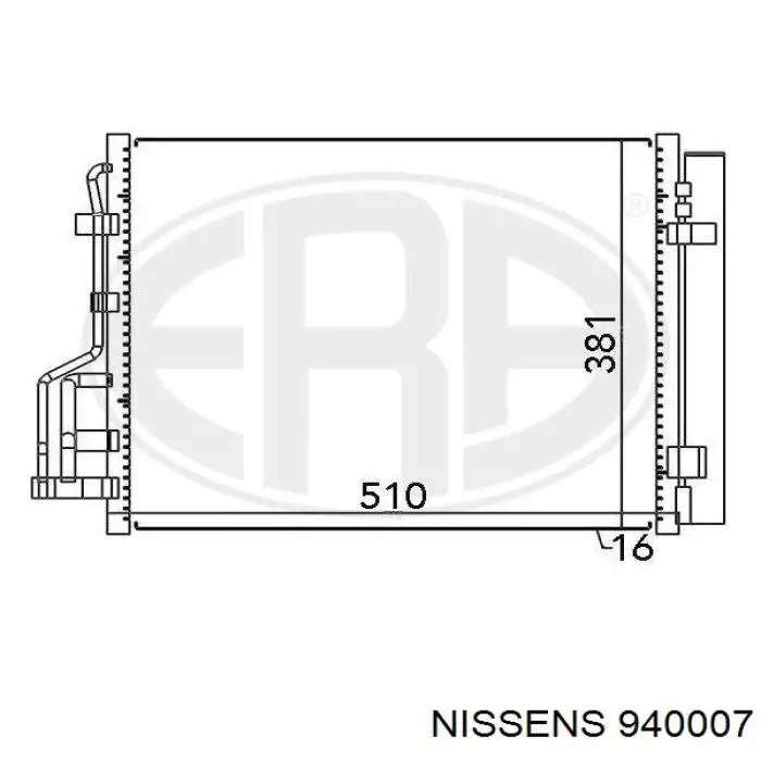 Condensador aire acondicionado 940007 Nissens