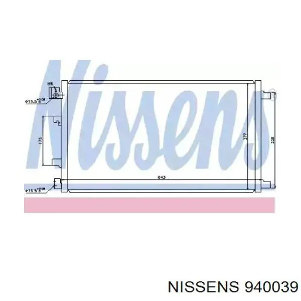 Condensador aire acondicionado 940039 Nissens