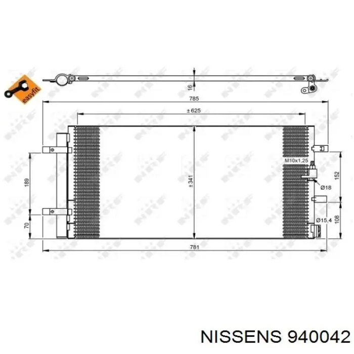 Condensador aire acondicionado NISSENS 940042