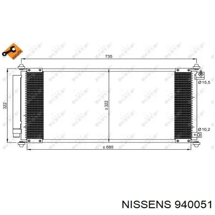 940051 Nissens condensador aire acondicionado