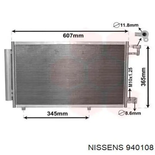 Condensador aire acondicionado 940108 Nissens