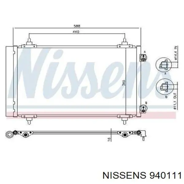 940111 Nissens condensador aire acondicionado