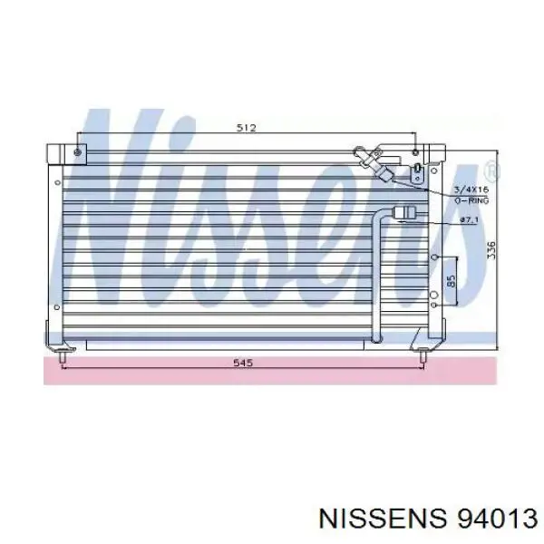 Condensador aire acondicionado 94013 Nissens