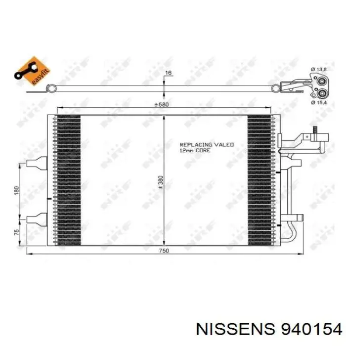 940154 Nissens condensador aire acondicionado