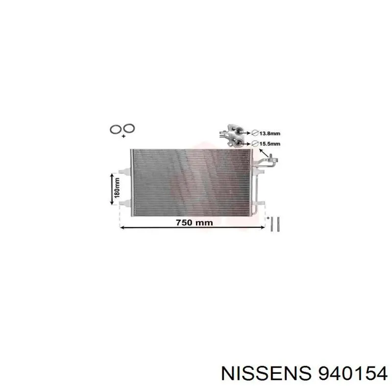 Condensador aire acondicionado 940154 Nissens