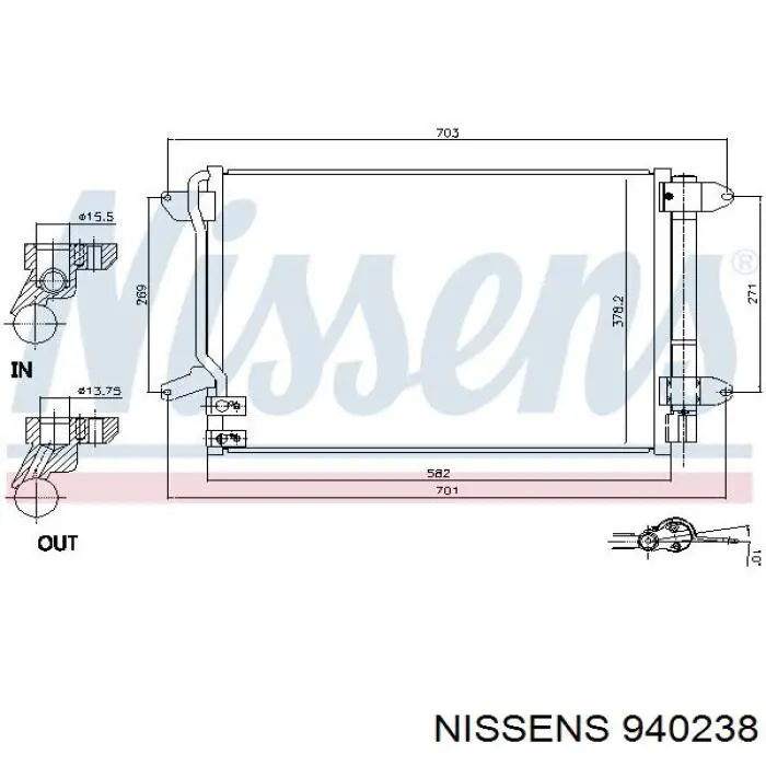 940238 Nissens condensador aire acondicionado