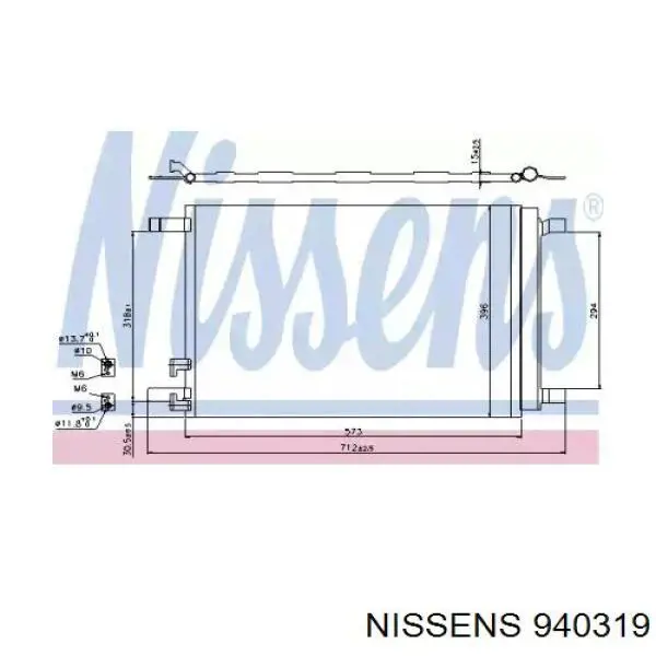 940319 Nissens Radiador de aire acondicionado