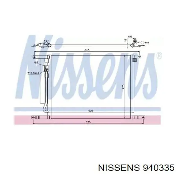 Condensador aire acondicionado 940335 Nissens