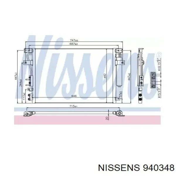 940348 Nissens condensador aire acondicionado