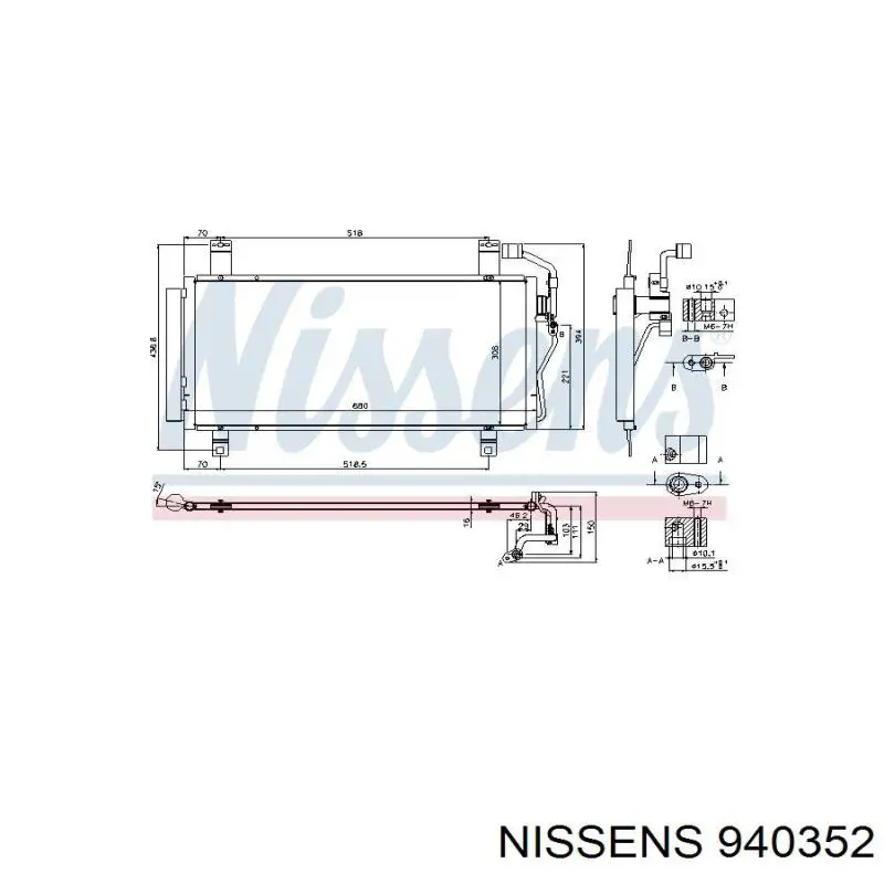 Condensador aire acondicionado 940352 Nissens