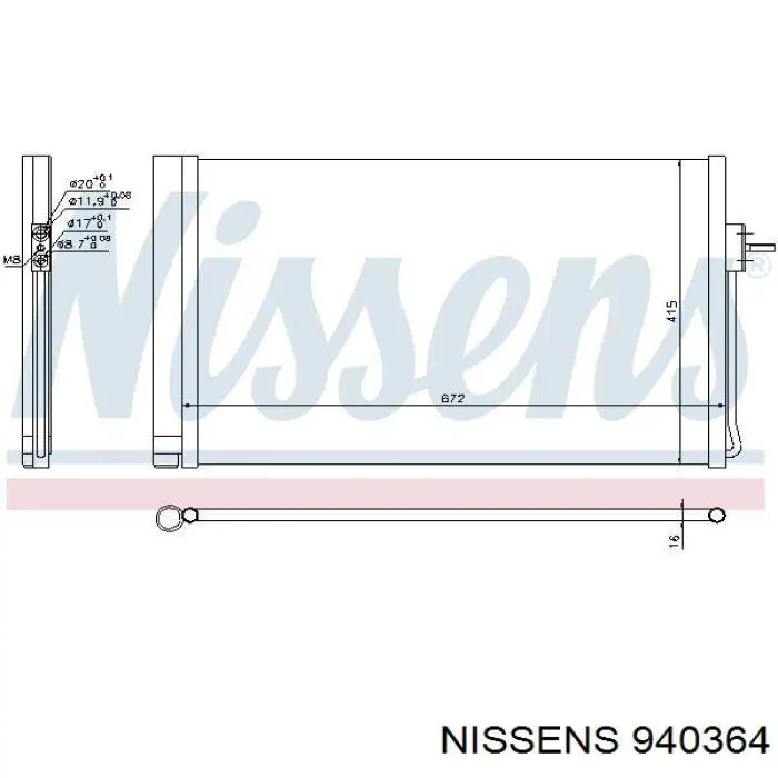 Condensador aire acondicionado 20842140 Opel