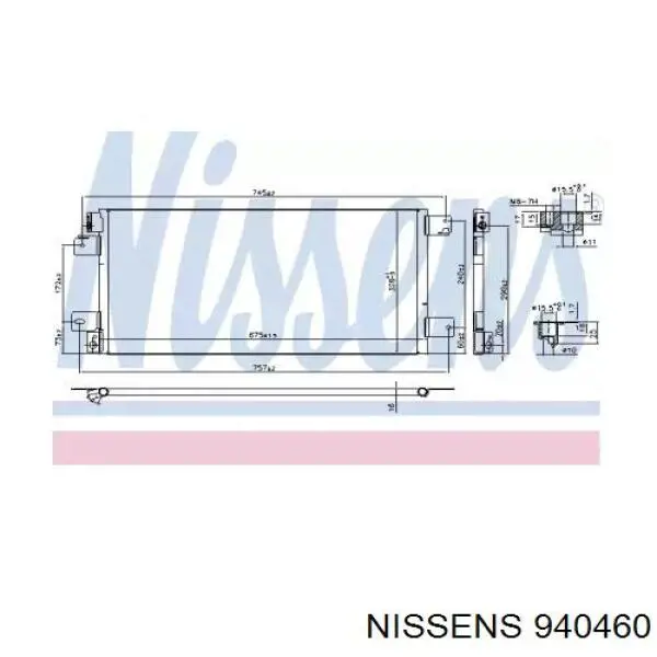 940460 Nissens condensador aire acondicionado