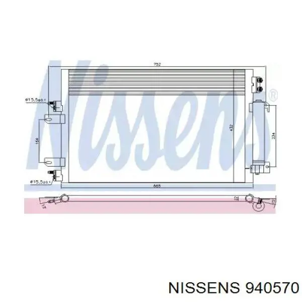 Condensador aire acondicionado 940570 Nissens