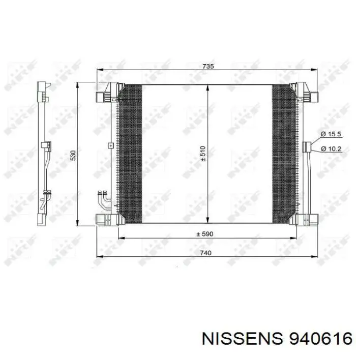 Condensador aire acondicionado 940616 Nissens