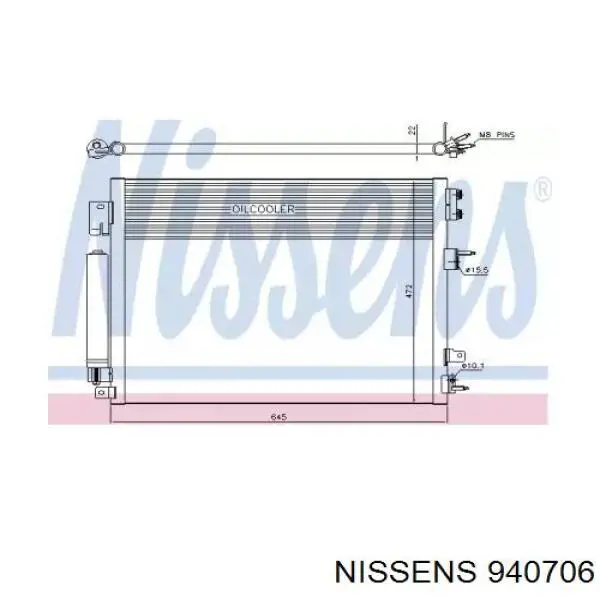 940706 Nissens condensador aire acondicionado