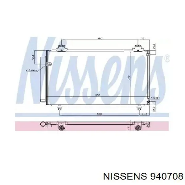 940708 Nissens condensador aire acondicionado