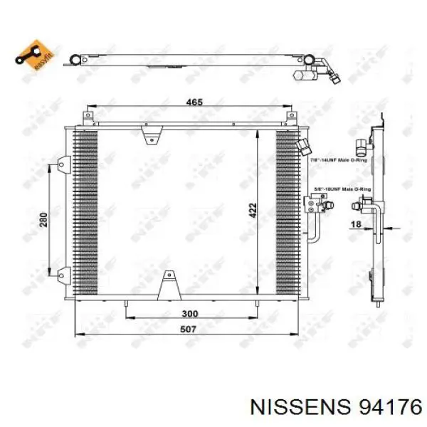 94176 Nissens condensador aire acondicionado