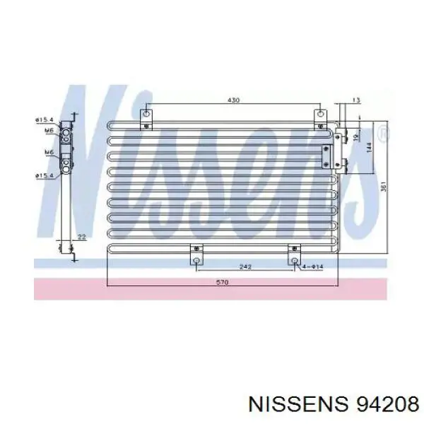 94208 Nissens condensador aire acondicionado