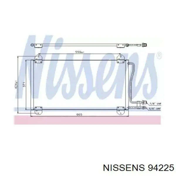 Condensador aire acondicionado 94225 Nissens