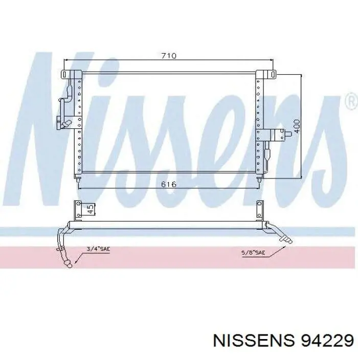 Condensador aire acondicionado 94229 Nissens
