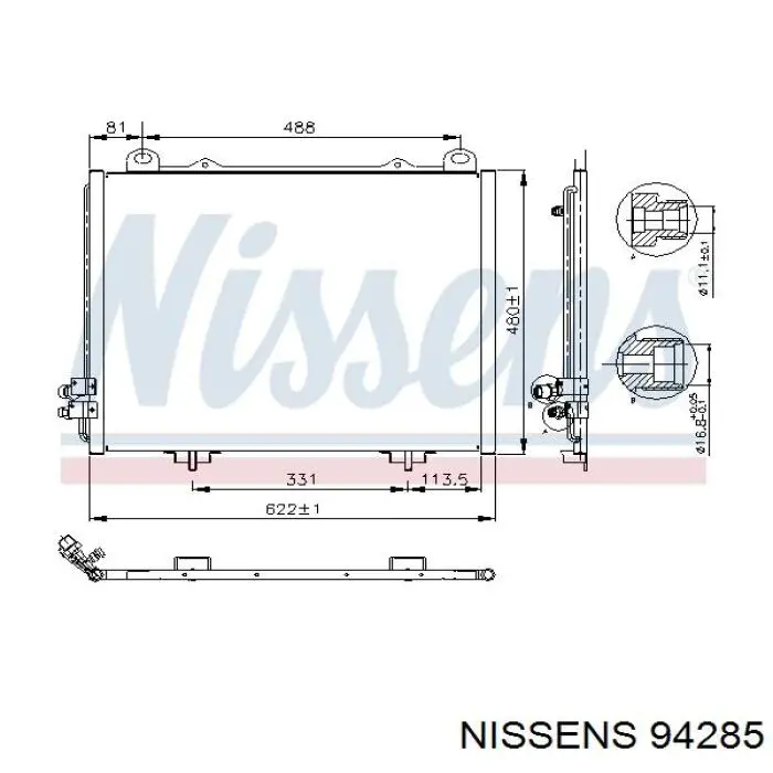 Aire acondicionado capacitor Nissens 94285 precio, desde 114,27 EUR