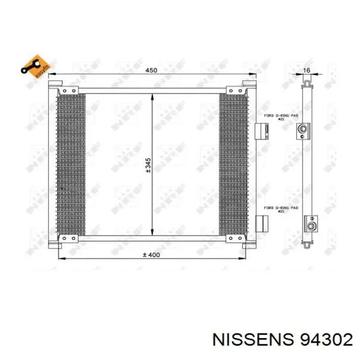 Comprar 94302 Nissens Condensador de aire acondicionado