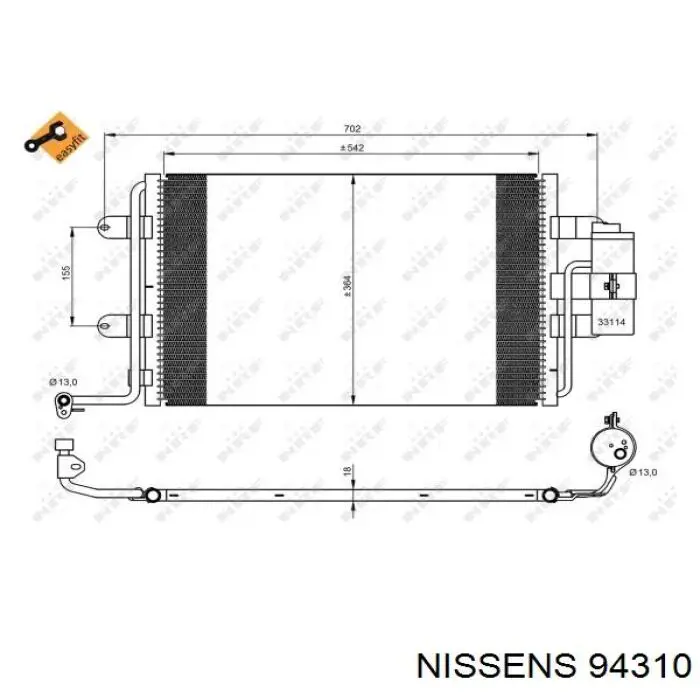 94310 Nissens condensador aire acondicionado