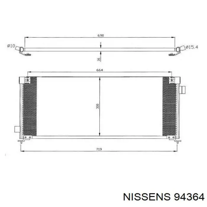 94364 Nissens Radiador de aire acondicionado