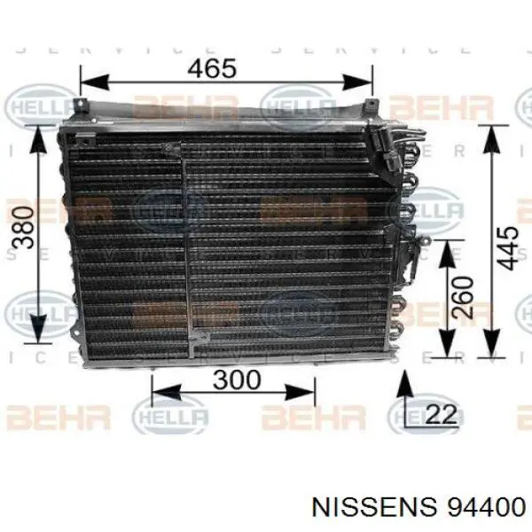 Condensador aire acondicionado 94400 Nissens