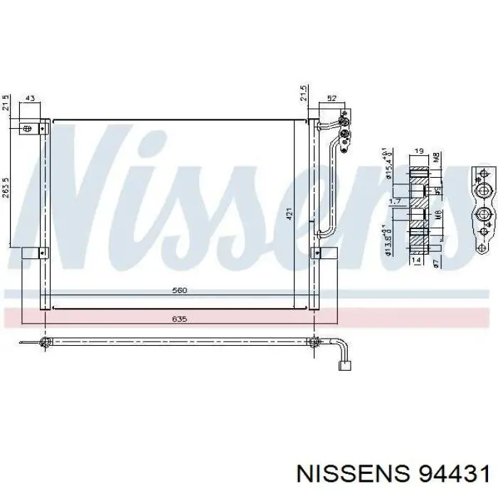 94431 Nissens condensador aire acondicionado