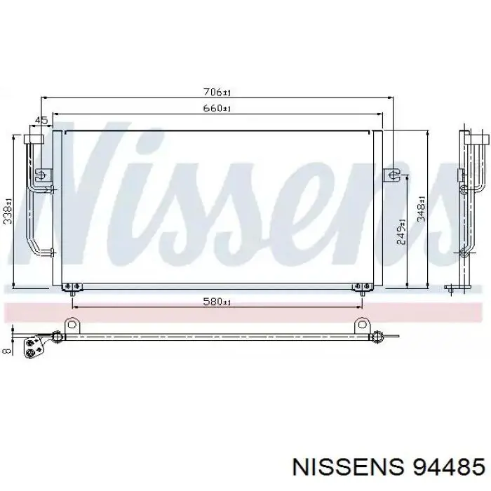 94485 Nissens condensador aire acondicionado