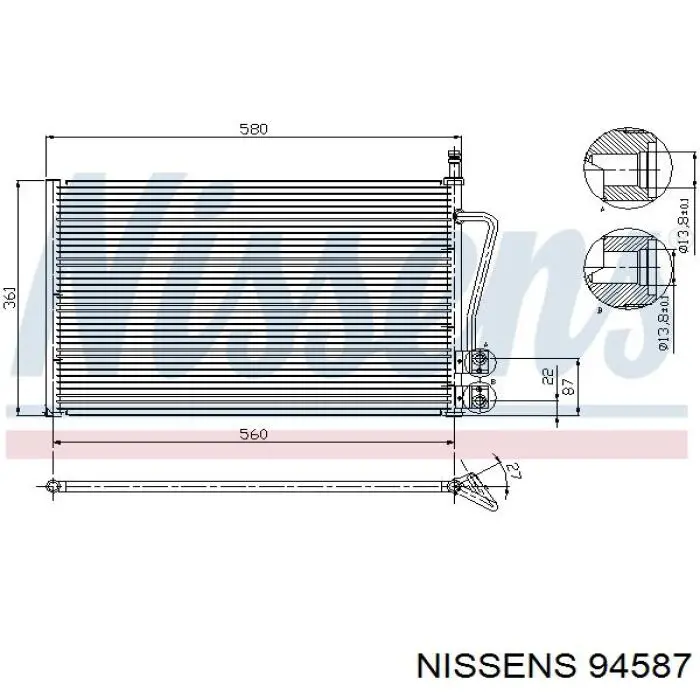 Aire acondicionado capacitor Nissens 94587 precio, desde 62,25 EUR