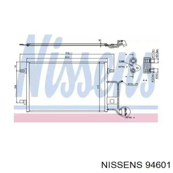 Condensador aire acondicionado 94601 Nissens
