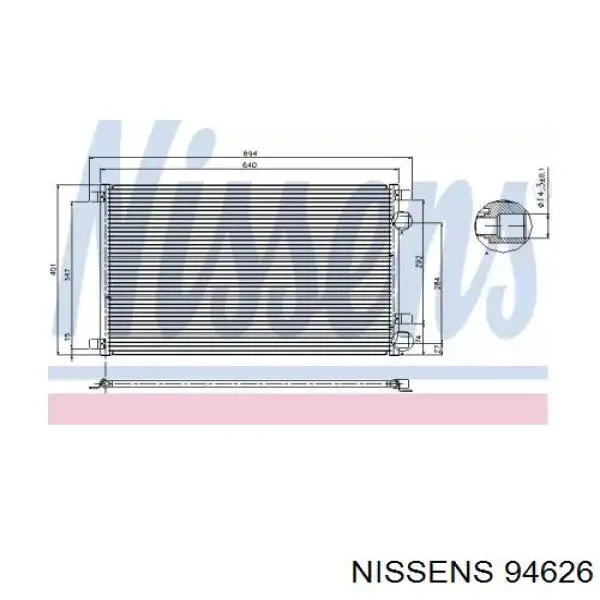 Condensador aire acondicionado 94626 Nissens