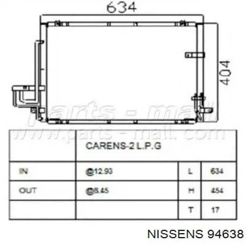 94638 Nissens condensador aire acondicionado