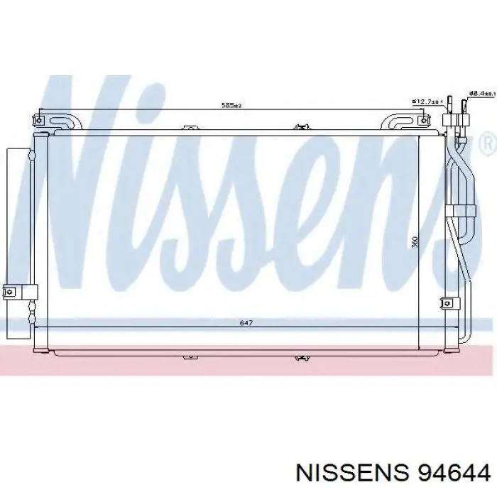 Condensador aire acondicionado 94644 Nissens