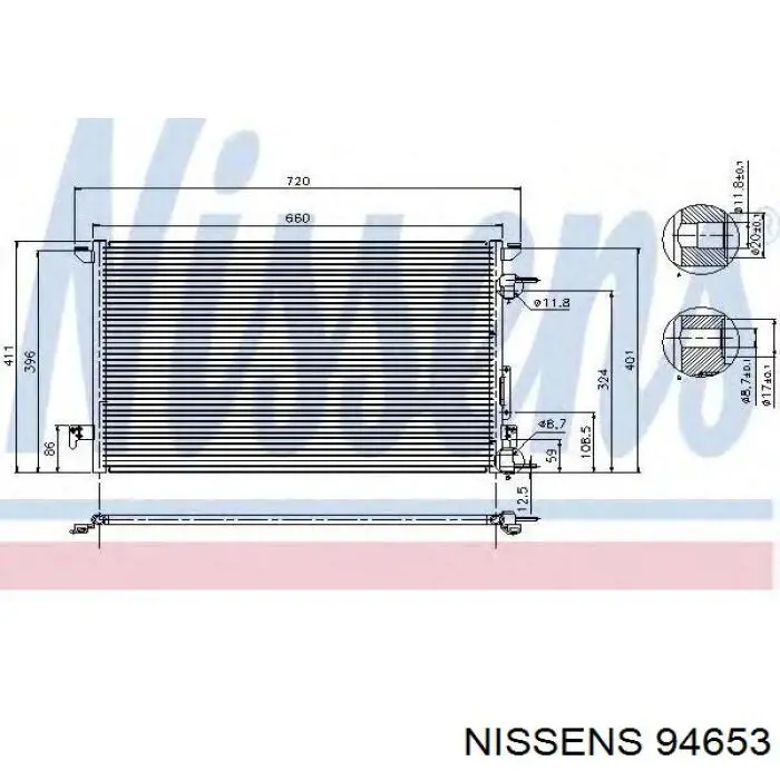 Comprar 94653 Nissens Condensador de aire acondicionado