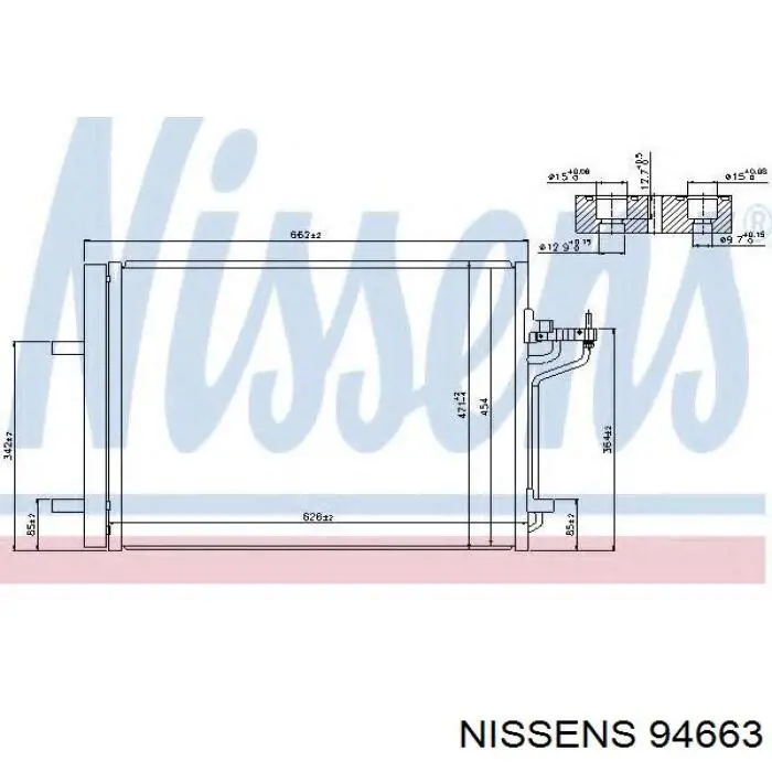 Condensador aire acondicionado 94663 Nissens