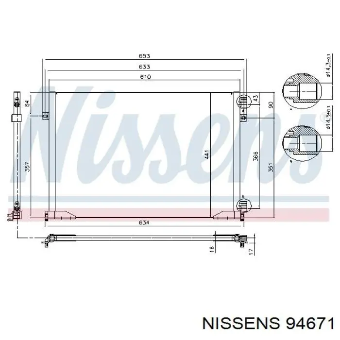 94671 Nissens condensador aire acondicionado