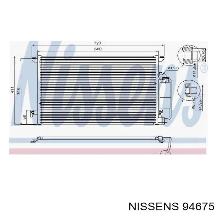 94675 Nissens condensador aire acondicionado