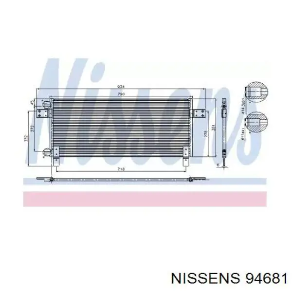 Condensador aire acondicionado 94681 Nissens