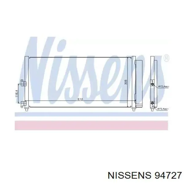 Condensador aire acondicionado 94727 Nissens