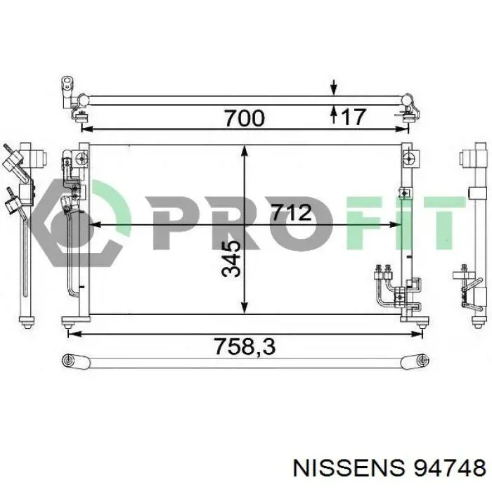 Comprar 94748 Nissens Condensador de aire acondicionado