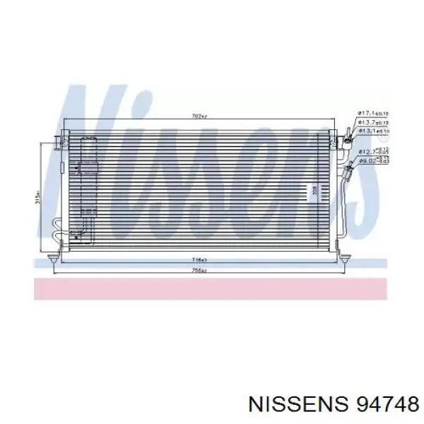 Condensador aire acondicionado 94748 Nissens